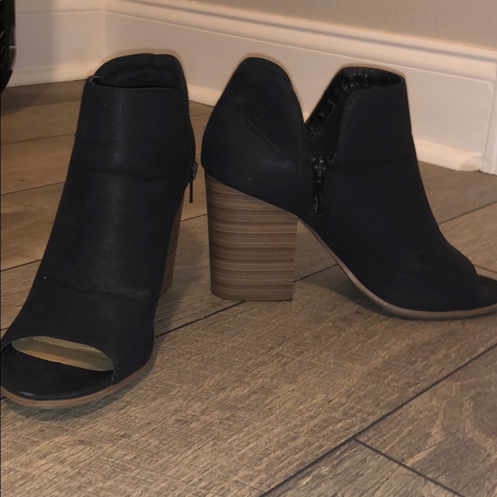 Peep toe booties